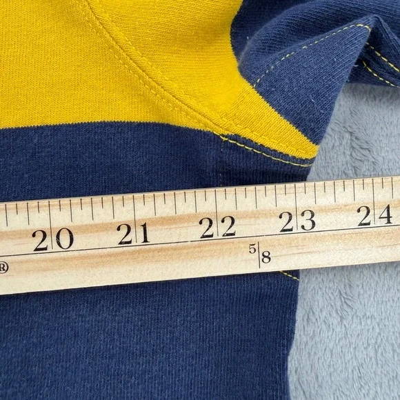 Vintage Polo Ralph Lauren Custom Fit Rugby Shirt Navy Yellow Striped Mens XL - Picture 15 of 15